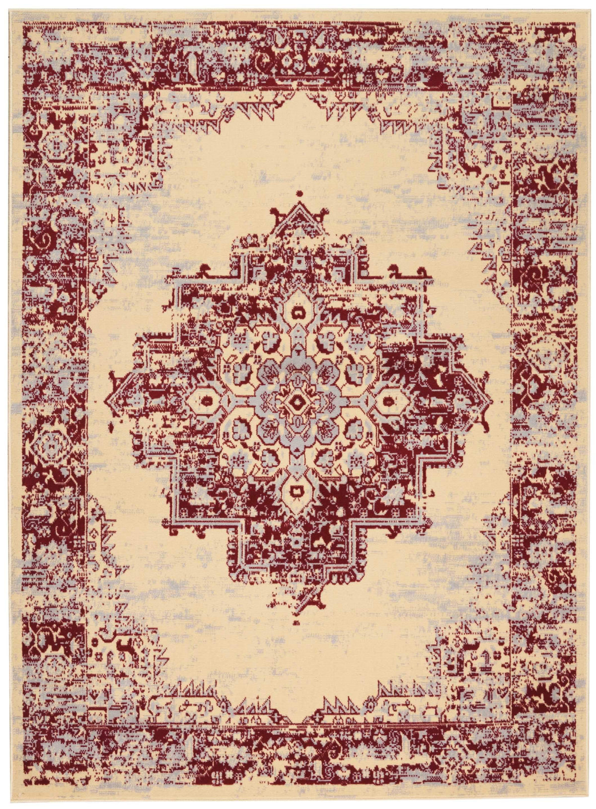 Grafix GRF14 Cream Red Area Rug-Area Rug-Nourison-5&#39;3&quot; x 7&#39;3&quot;-The Rug Truck