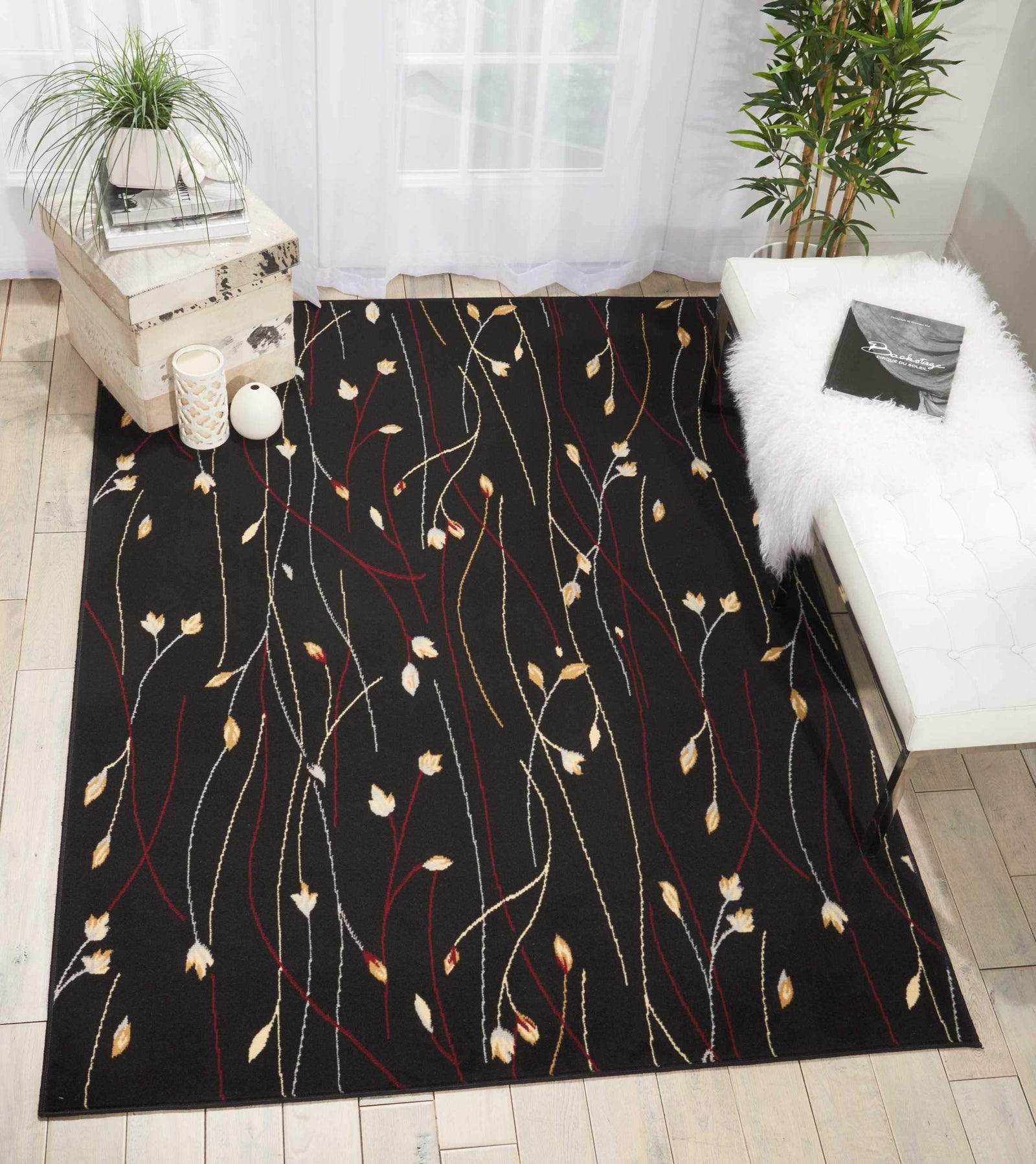 Grafix GRF15 Black Area Rug-Area Rug-Nourison-5'3" x 7'3"-The Rug Truck