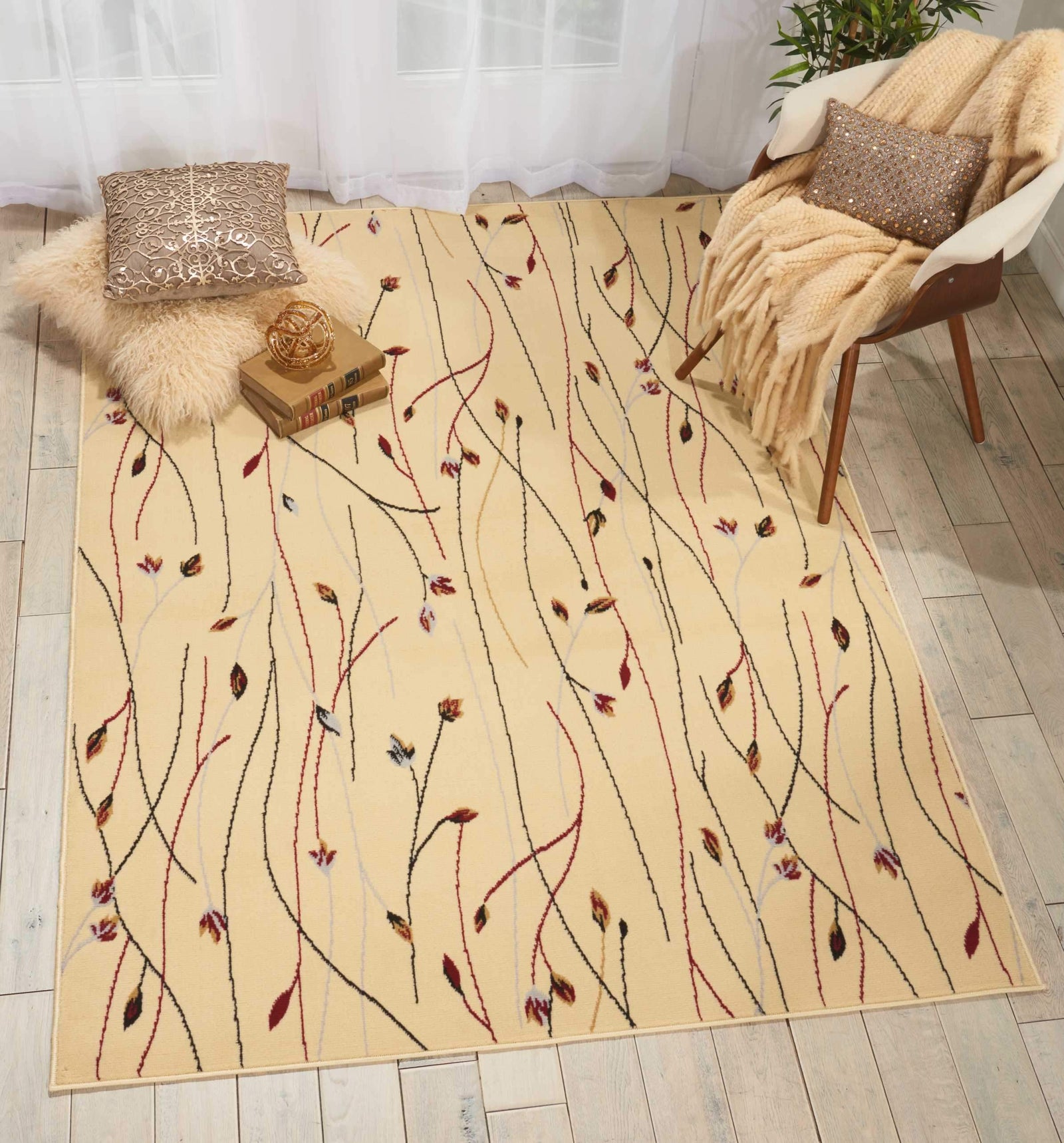 Grafix GRF15 Cream Area Rug-Area Rug-Nourison-5'3" x 7'3"-The Rug Truck