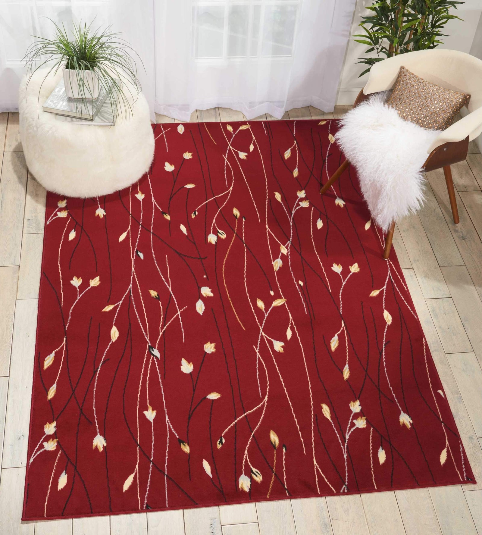Grafix GRF15 Red Area Rug-Area Rug-Nourison-5'3" x 7'3"-The Rug Truck