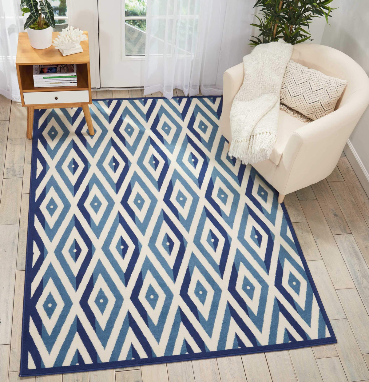 Grafix GRF18 White Blue Area Rug-Area Rug-Nourison-The Rug Truck