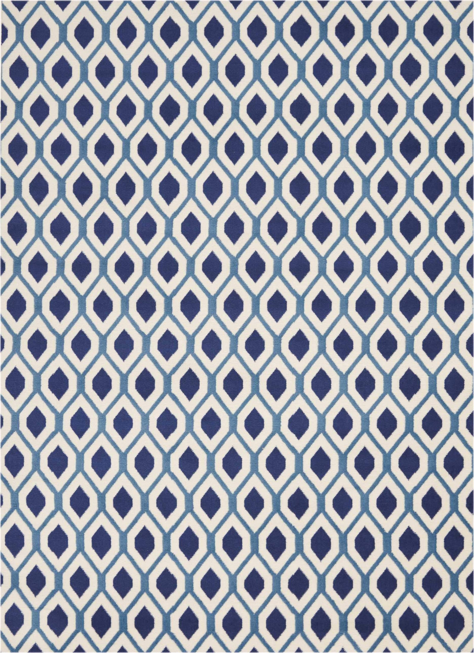 Grafix GRF22 White/Navy Area Rug-Area Rug-Nourison-5'3" x 7'3"-The Rug Truck