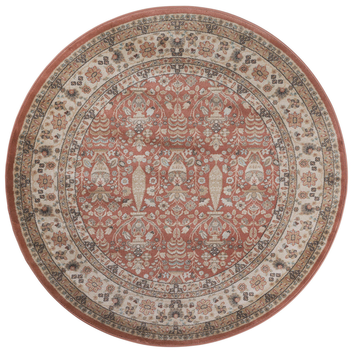 Lazio 03 Terracotta Area Rug-Area Rug-The Rug Truck-5&#39;3 Round-The Rug Truck
