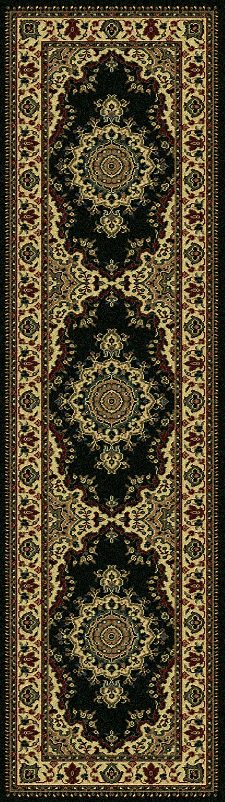 Genevieve 1191 Black Area Rug (2&#39;2 X 7&#39;7)