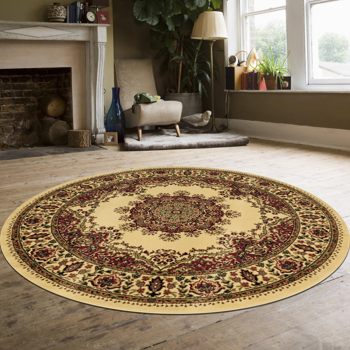 Genevieve 1191 Ivory Area Rug (5&#39;3 ROUND)