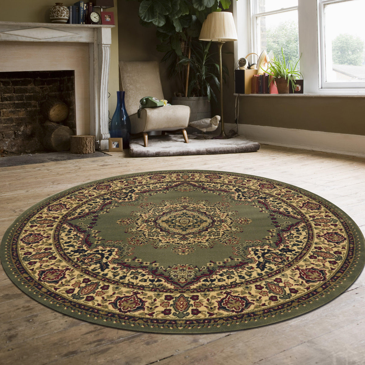 Genevieve 1191 Sage Area Rug (5&#39;3 ROUND)