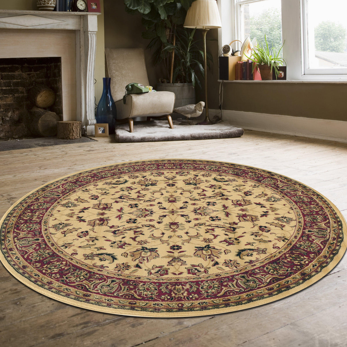 Genevieve 953 Ivory Area Rug (5&#39;3 ROUND)