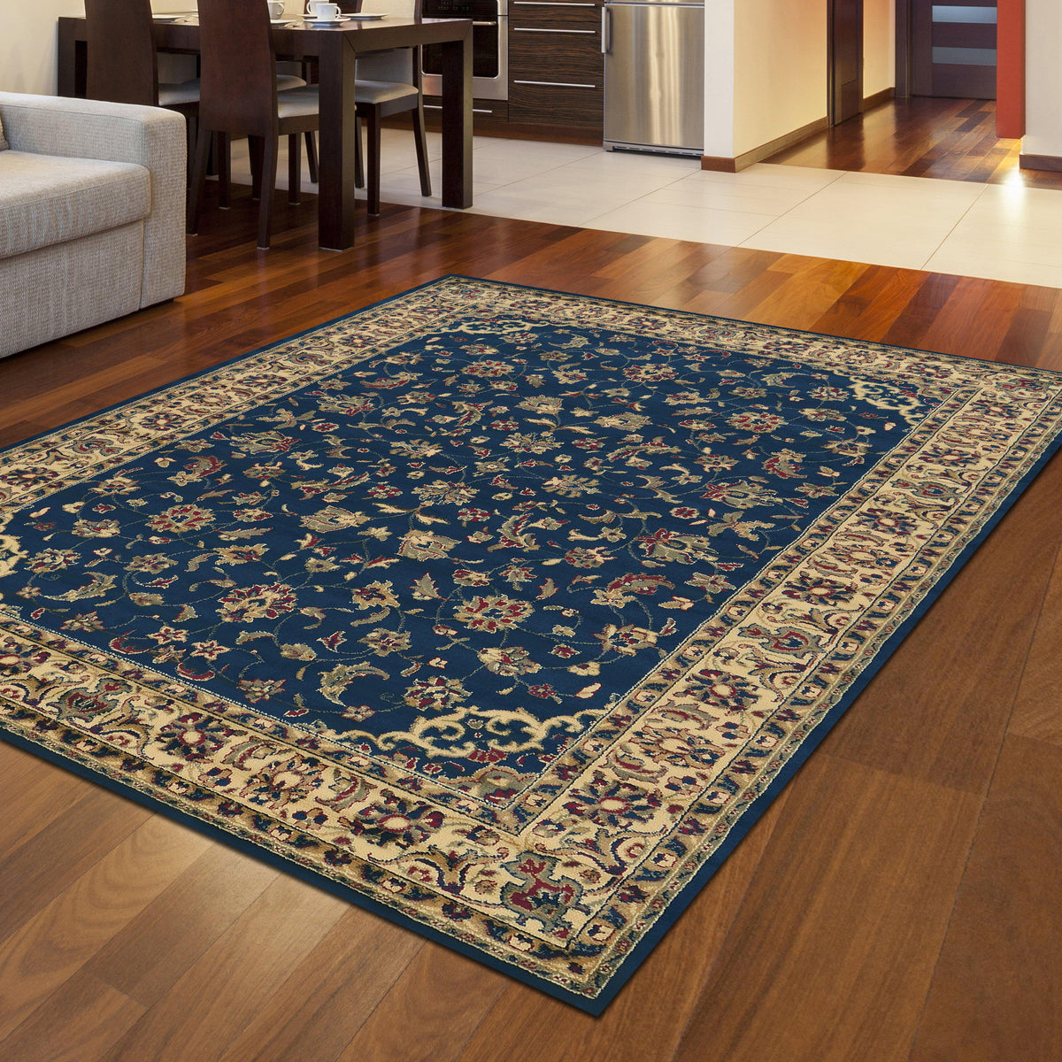 Genevieve 953 Navy Area Rug (6&#39;7 X 9&#39;6)