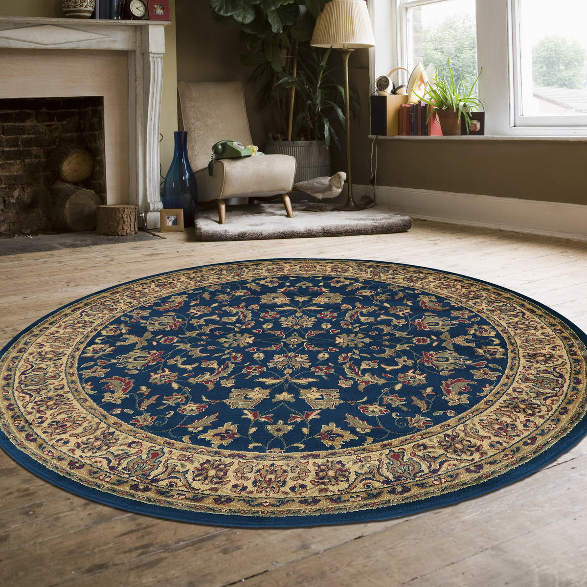 Genevieve 953 Navy Area Rug (5&#39;3 ROUND)