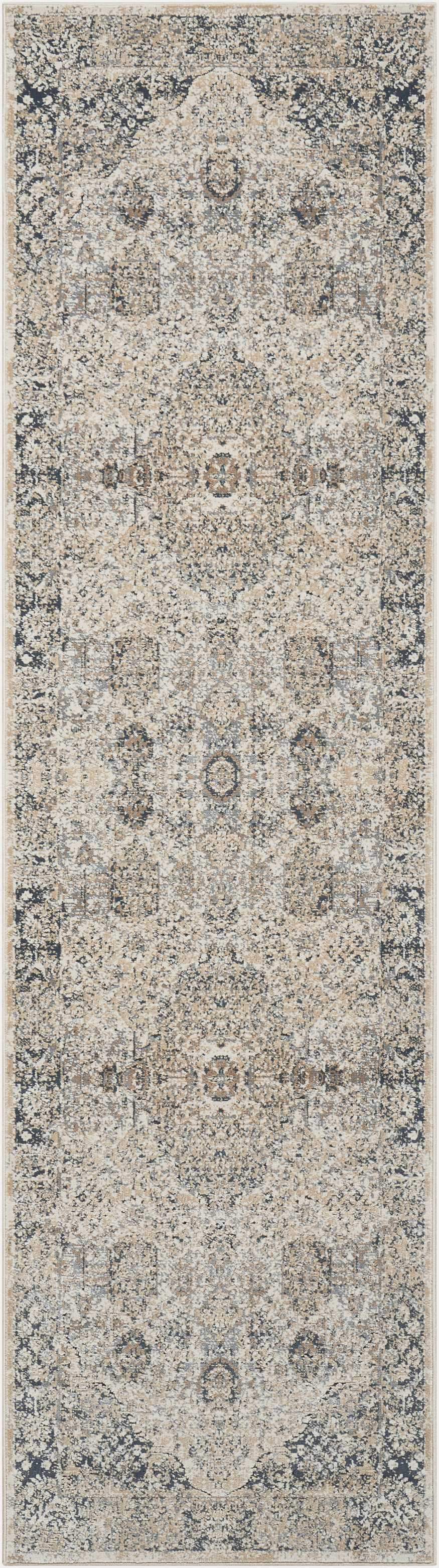 kathy ireland HOME Malta Ivory Blue Area Rug-Area Rug-kathy ireland HOME-2&#39;2&quot; x 7&#39;7&quot;-The Rug Truck