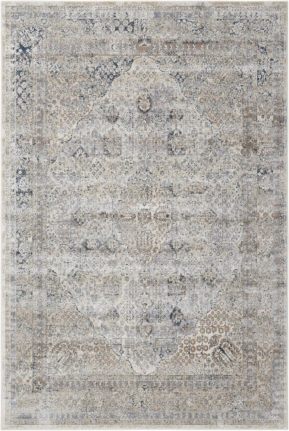 kathy ireland HOME Malta Ivory Blue Area Rug-Area Rug-kathy ireland HOME-The Rug Truck