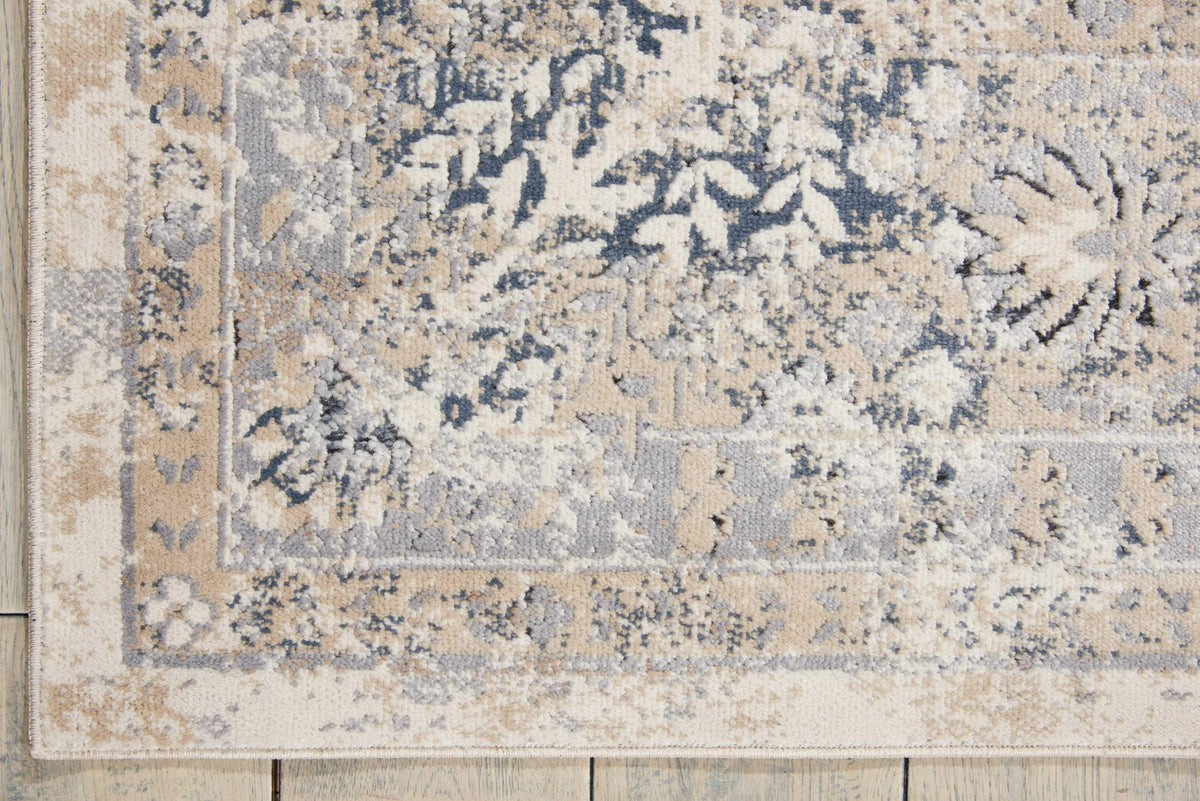 kathy ireland HOME Malta Ivory Blue Area Rug-Area Rug-kathy ireland HOME-The Rug Truck