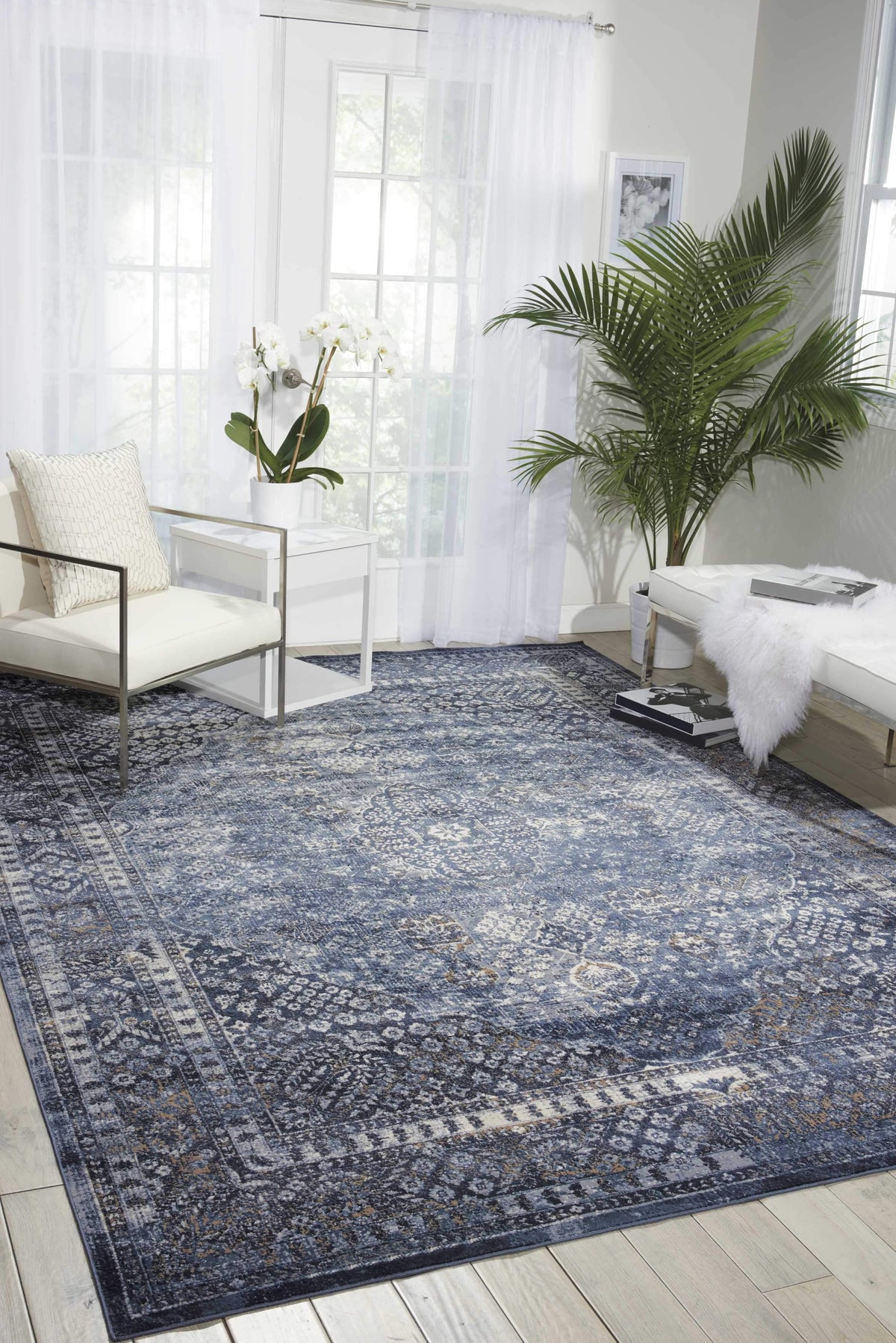 kathy ireland HOME Malta Navy Area Rug-Area Rug-kathy ireland HOME-The Rug Truck