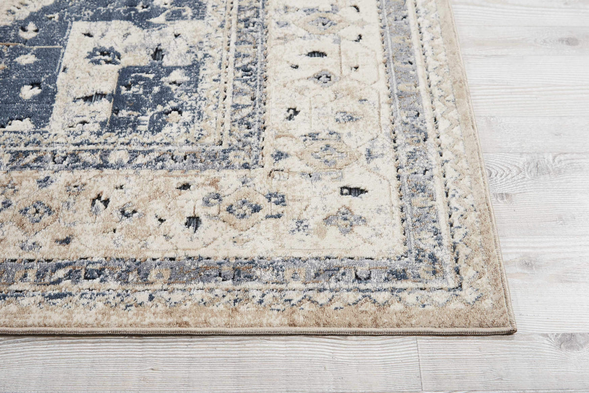 kathy ireland HOME Malta Beige Blue Area Rug-Area Rug-kathy ireland HOME-The Rug Truck