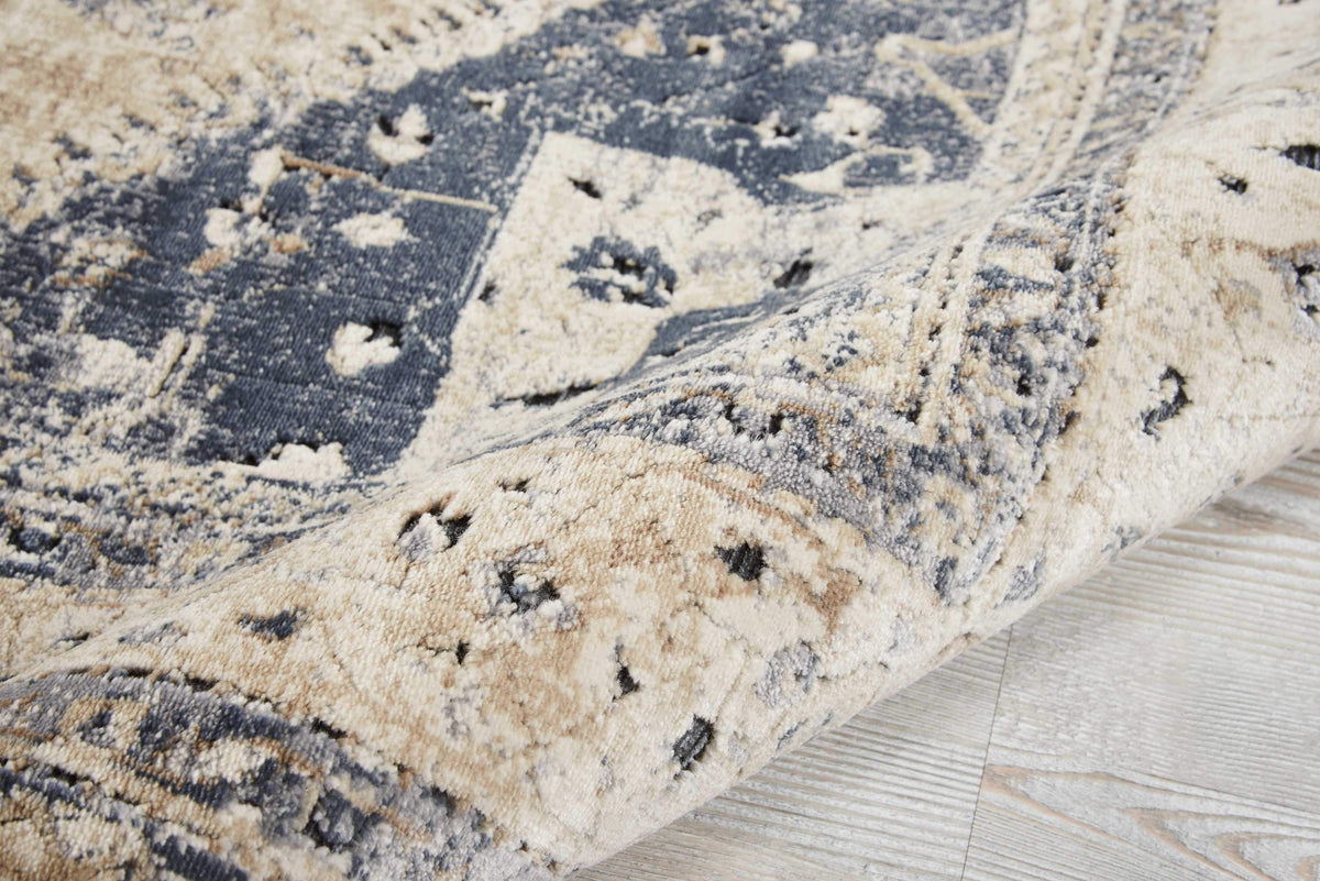 kathy ireland HOME Malta Beige Blue Area Rug-Area Rug-kathy ireland HOME-The Rug Truck