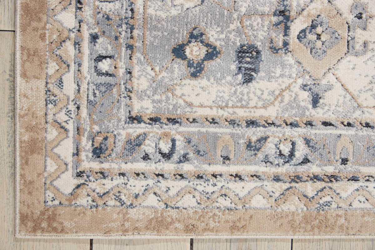 kathy ireland HOME Malta Beige Blue Area Rug-Area Rug-kathy ireland HOME-The Rug Truck