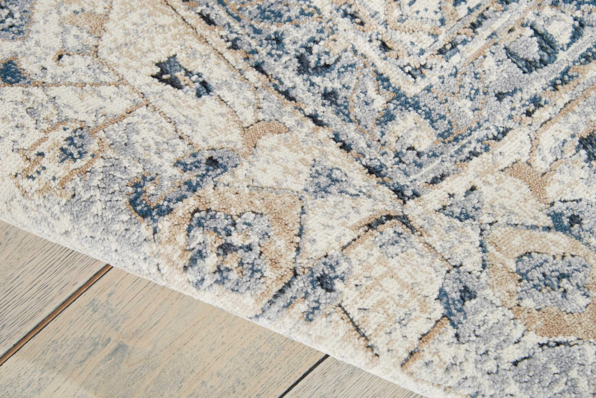 kathy ireland HOME Malta Beige Blue Area Rug-Area Rug-kathy ireland HOME-The Rug Truck