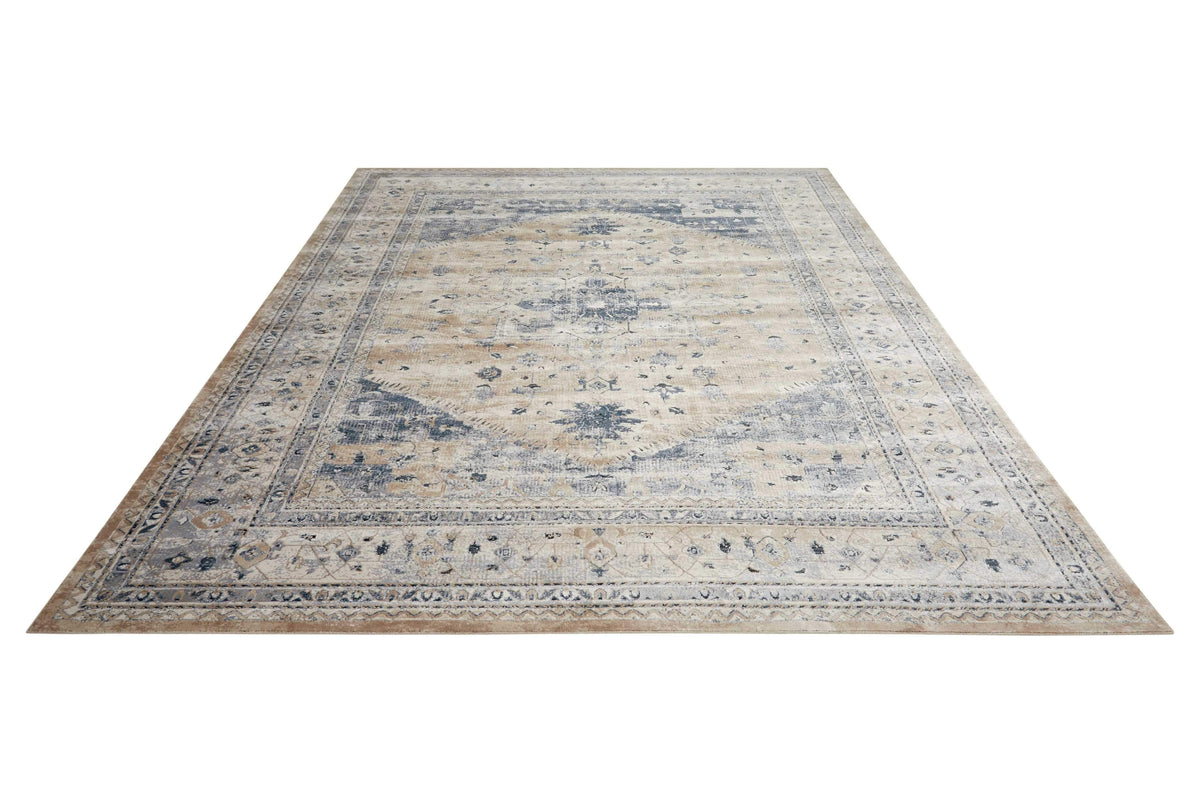 kathy ireland HOME Malta Beige Blue Area Rug-Area Rug-kathy ireland HOME-The Rug Truck