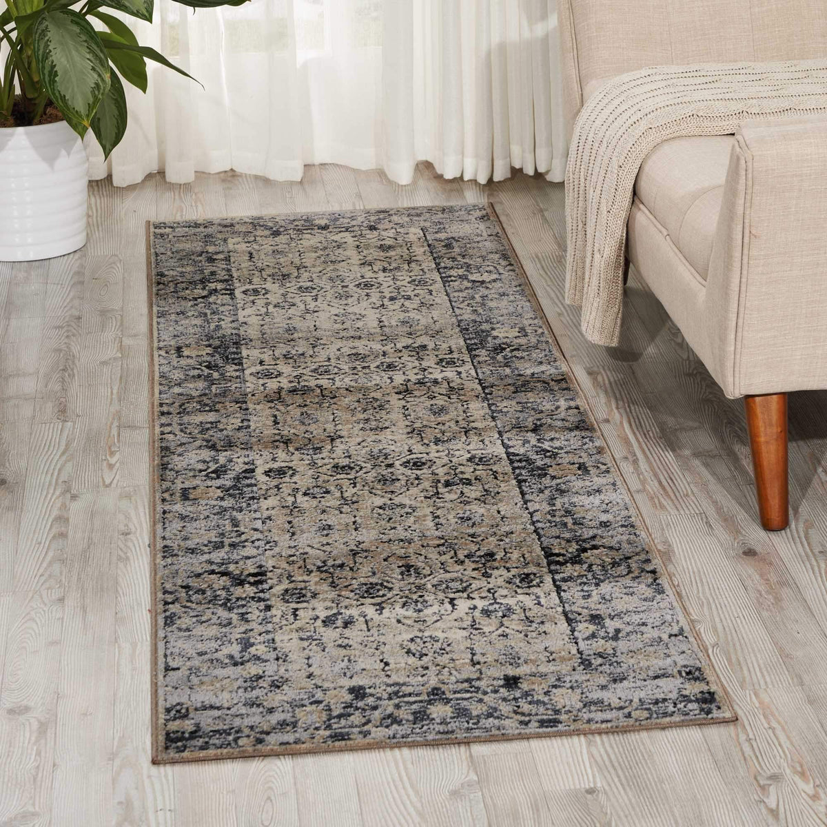 kathy ireland HOME Malta Ivory Blue Area Rug-Area Rug-kathy ireland HOME-The Rug Truck