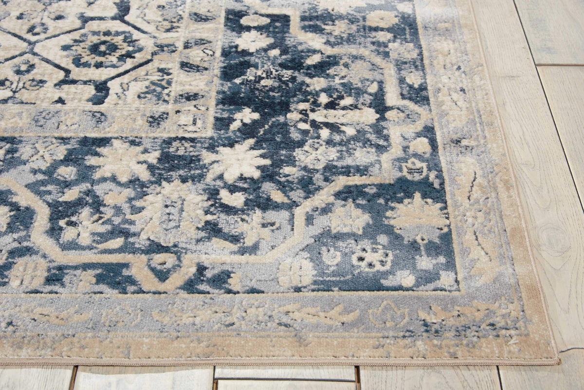 kathy ireland HOME Malta Ivory Blue Area Rug-Area Rug-kathy ireland HOME-The Rug Truck