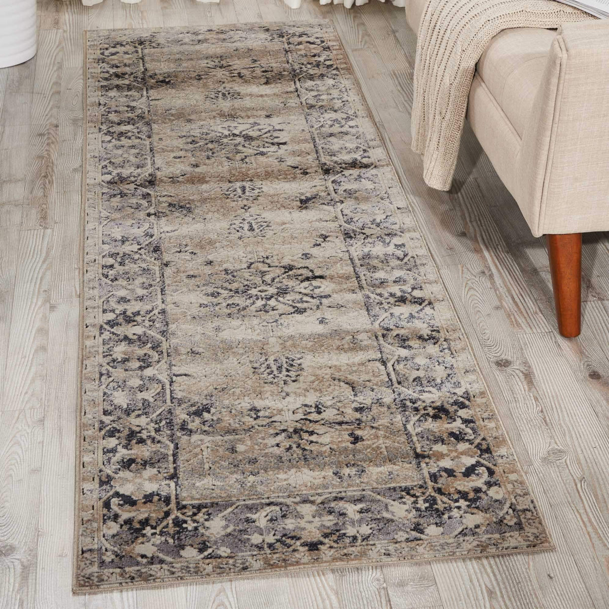 kathy ireland HOME Malta Ivory Blue Area Rug-Area Rug-kathy ireland HOME-The Rug Truck