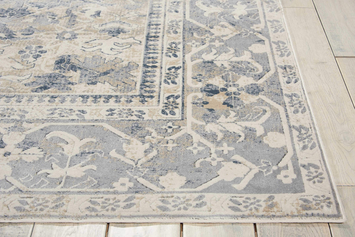 kathy ireland HOME Malta Ivory Blue Area Rug-Area Rug-kathy ireland HOME-The Rug Truck