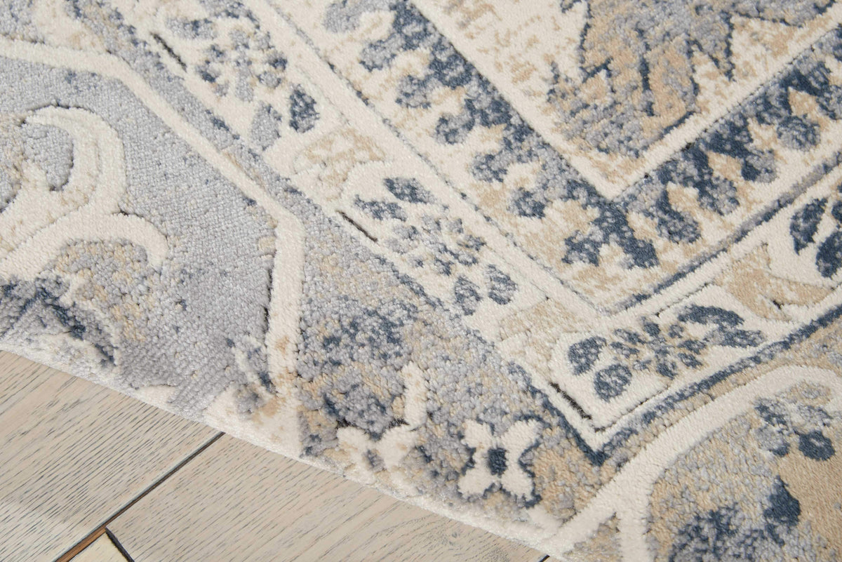 kathy ireland HOME Malta Ivory Blue Area Rug-Area Rug-kathy ireland HOME-The Rug Truck