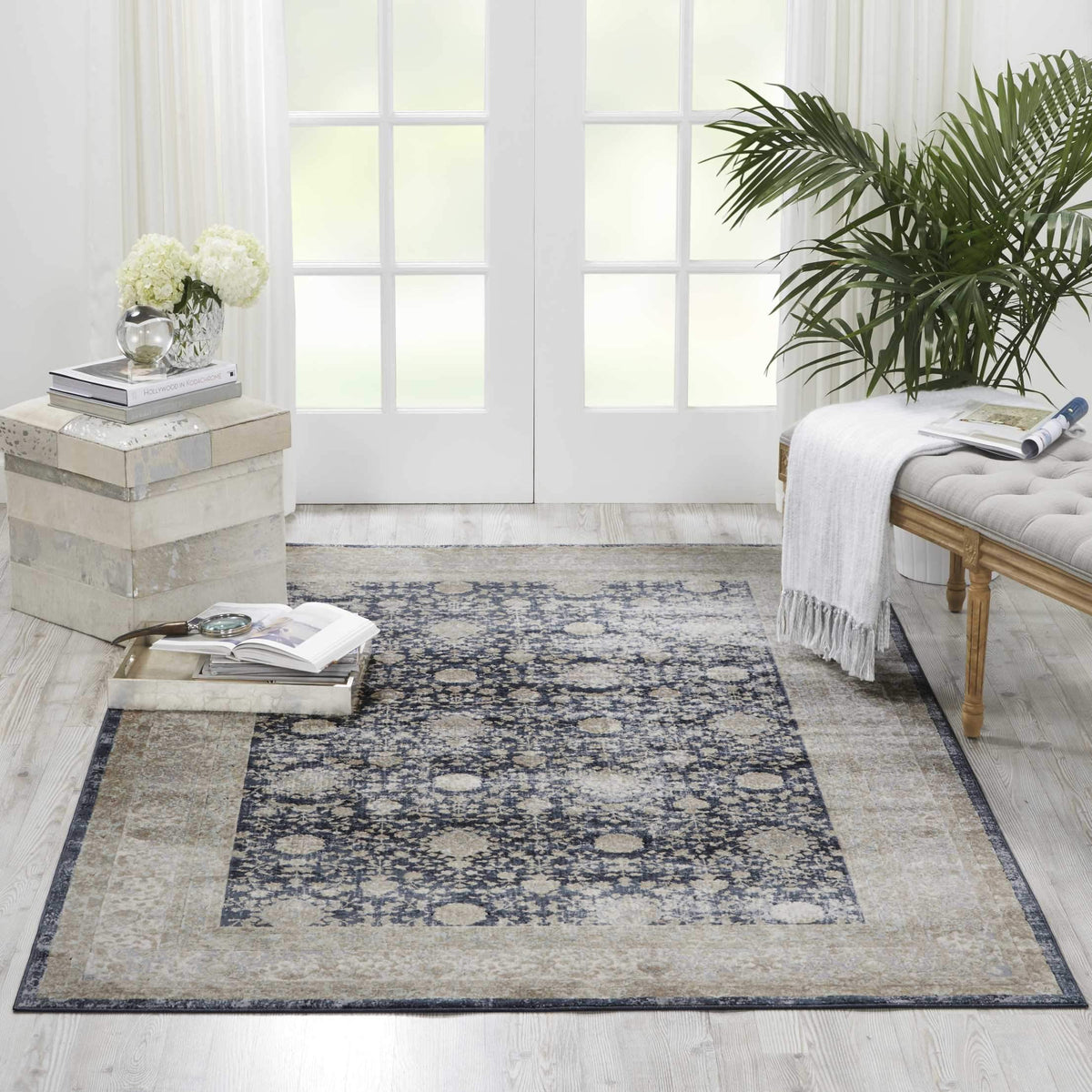 kathy ireland HOME Malta Navy Area Rug-Area Rug-kathy ireland HOME-The Rug Truck