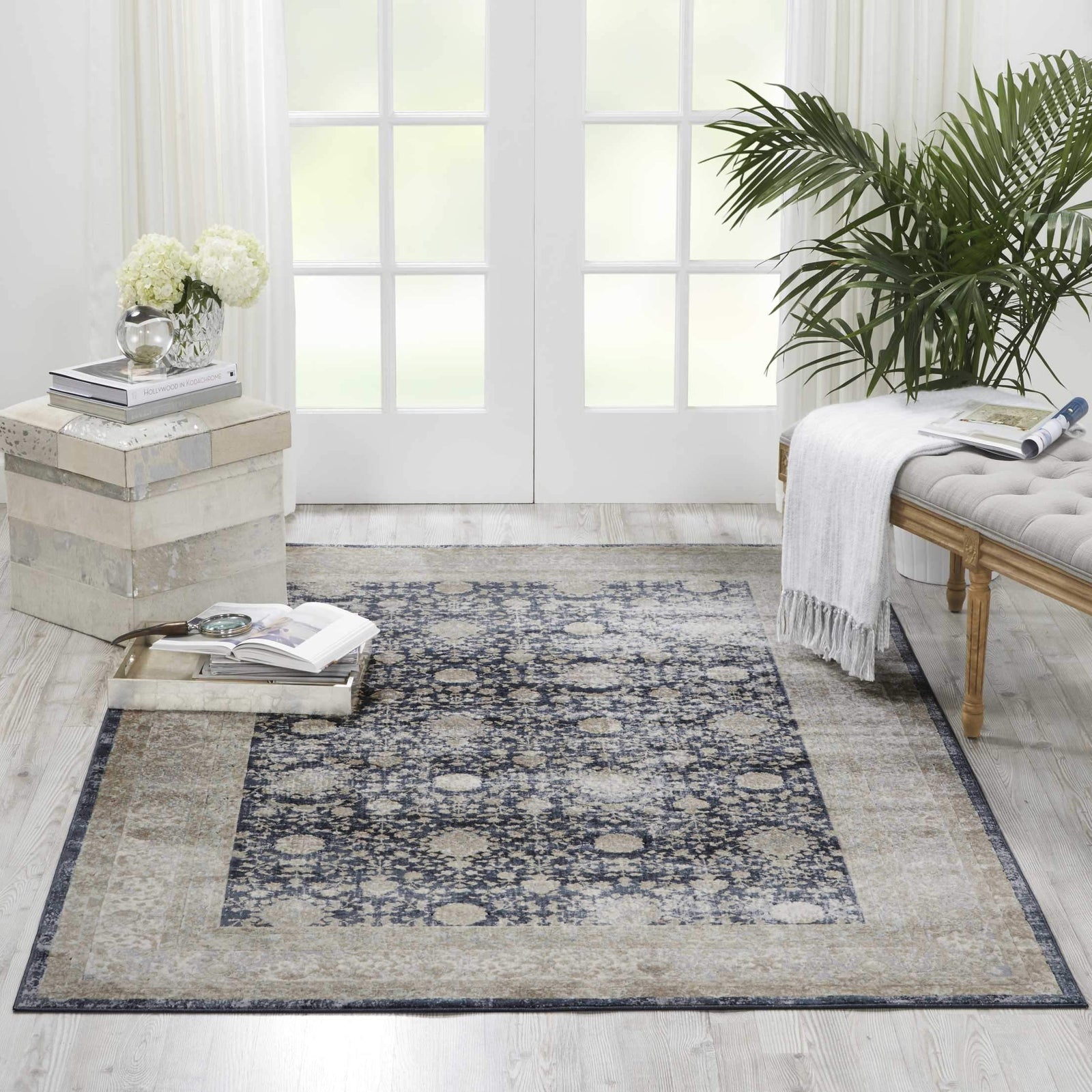 kathy ireland HOME Malta Navy Area Rug-Area Rug-kathy ireland HOME-3'11" x 5'7"-The Rug Truck