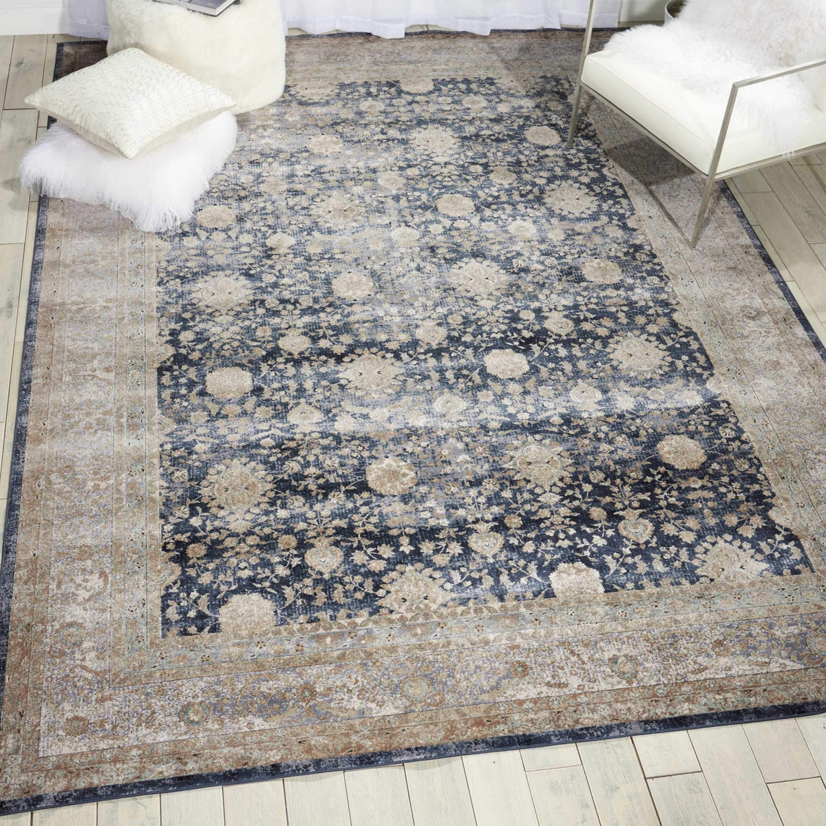 kathy ireland HOME Malta Navy Area Rug-Area Rug-kathy ireland HOME-The Rug Truck