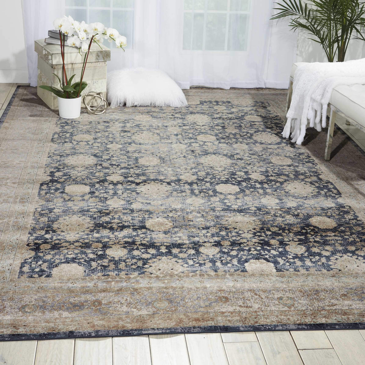 kathy ireland HOME Malta Navy Area Rug-Area Rug-kathy ireland HOME-The Rug Truck