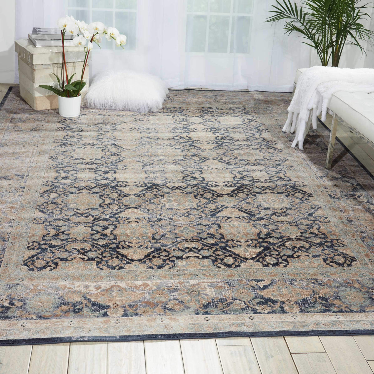 kathy ireland HOME Malta Navy Area Rug-Area Rug-kathy ireland HOME-The Rug Truck