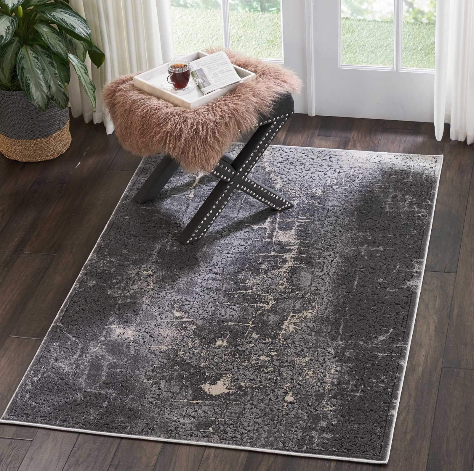 kathy ireland HOME Heritage Charcoal Area Rug-Area Rug-kathy ireland HOME-3'11"X5'11"-The Rug Truck