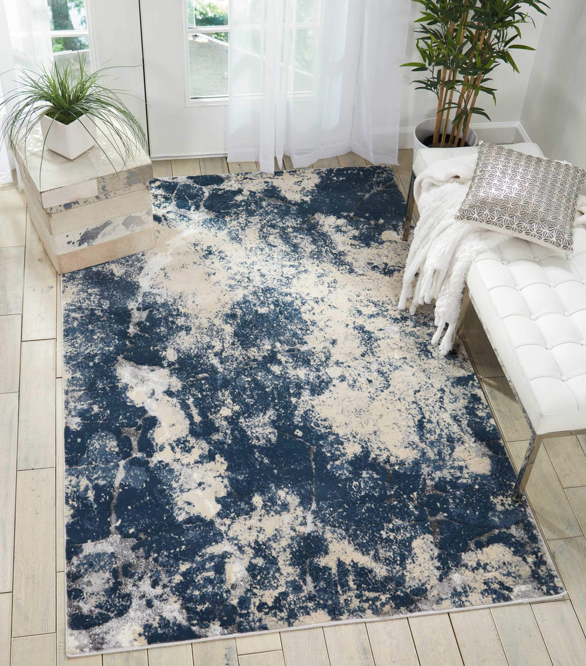 kathy ireland HOME Heritage Beige/Blue Area Rug-Area Rug-kathy ireland HOME-The Rug Truck