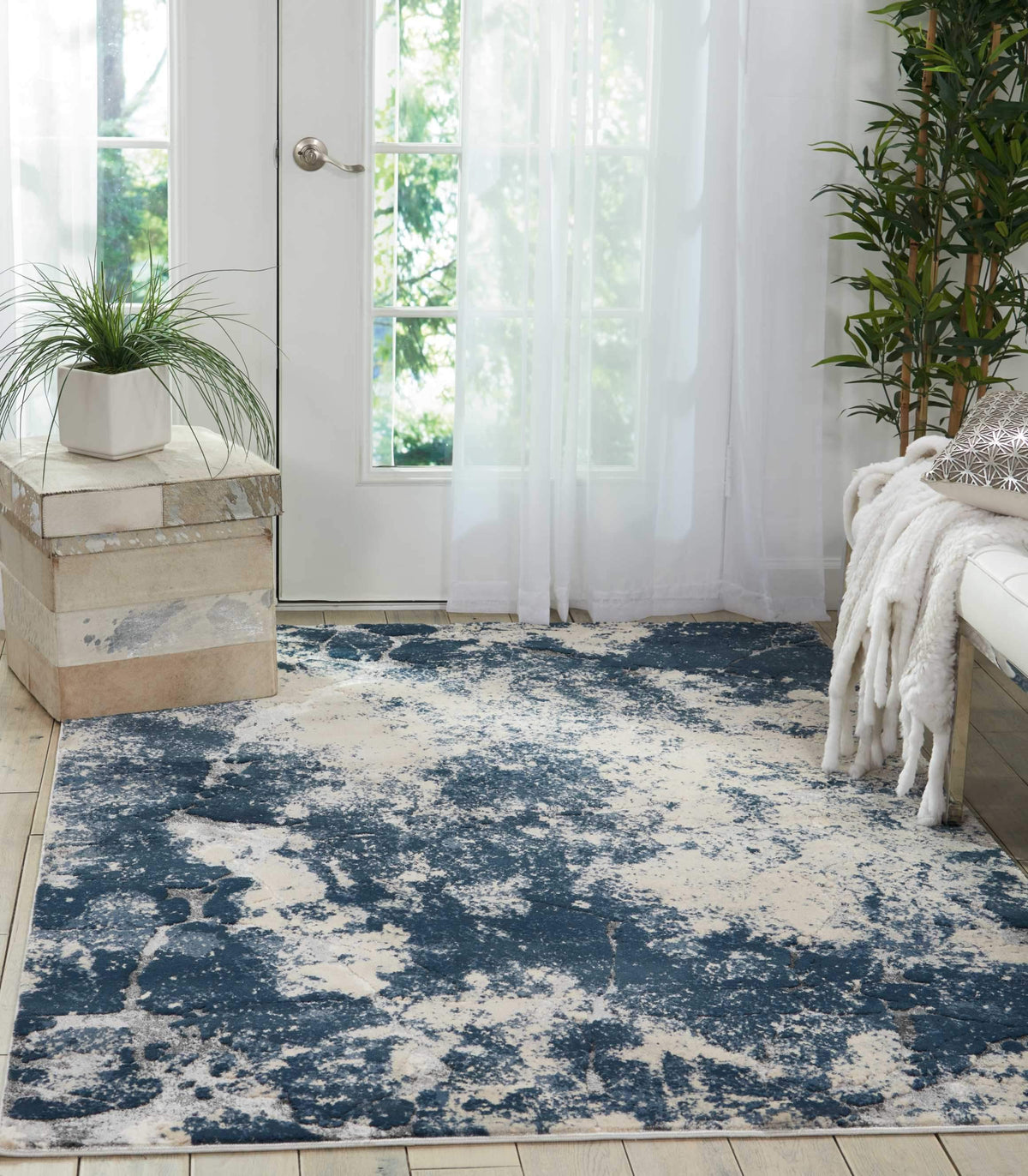 kathy ireland HOME Heritage Beige/Blue Area Rug-Area Rug-kathy ireland HOME-The Rug Truck