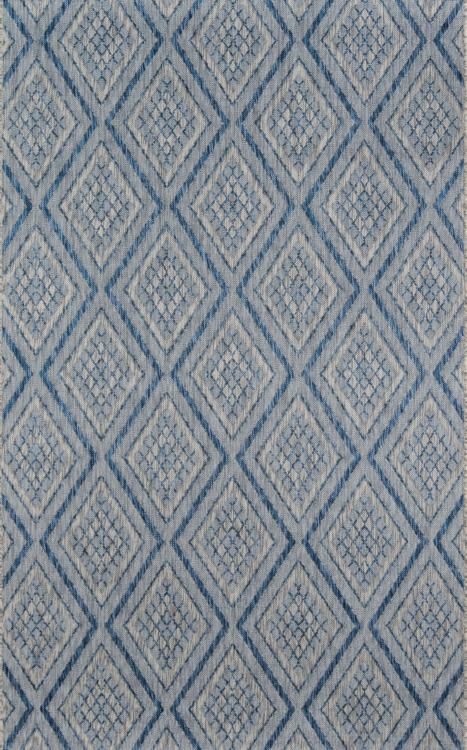 Madcap Cottage by Momeni Lake Palace Rajastan Weekend Blue Indoor/Outdoor Area Rug-Area Rug-Momeni-2' X 3'-The Rug Truck