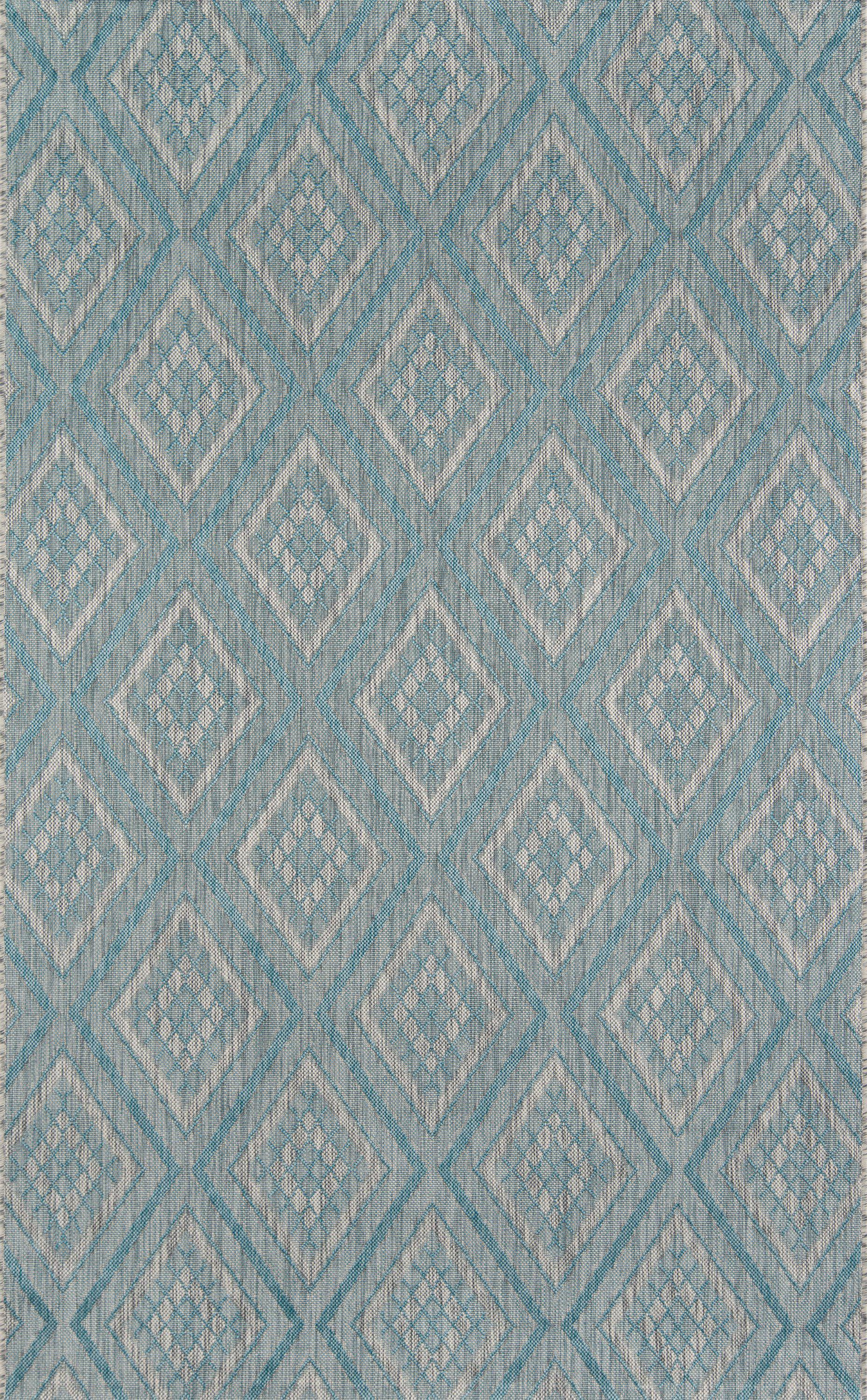 Madcap Cottage by Momeni Lake Palace Rajastan Weekend Light Blue Indoor/Outdoor Area Rug-Area Rug-Momeni-2' X 3'-The Rug Truck