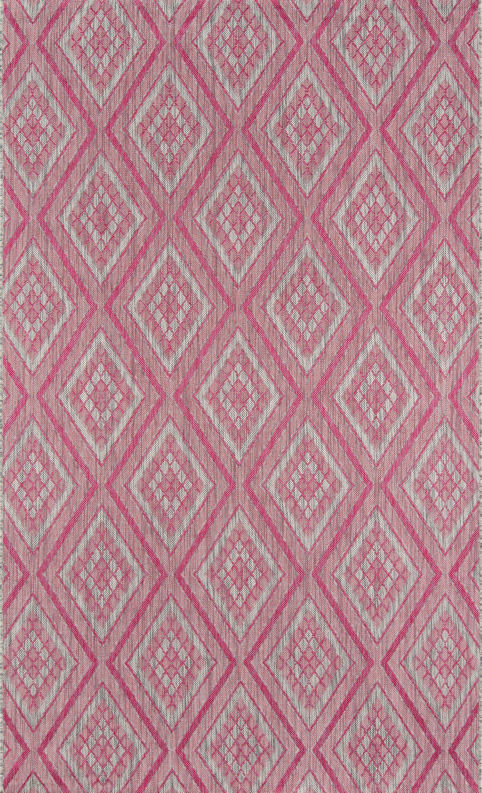 Madcap Cottage by Momeni Lake Palace Rajastan Weekend Pink Indoor/Outdoor Area Rug-Area Rug-Momeni-2' X 3'-The Rug Truck