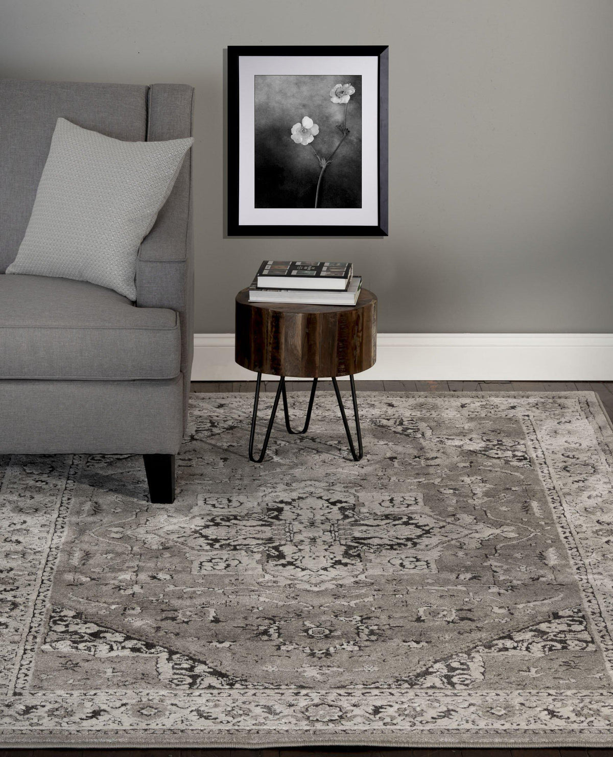 Largo - Heriz - Grey-Area Rug-KM Home-The Rug Truck