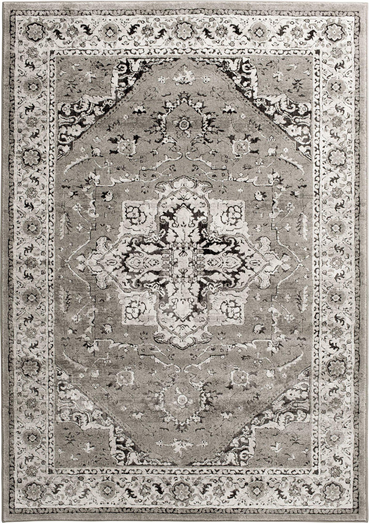 Largo - Heriz - Grey-Area Rug-KM Home-3&#39;3&quot;x5&#39;3&quot;-The Rug Truck