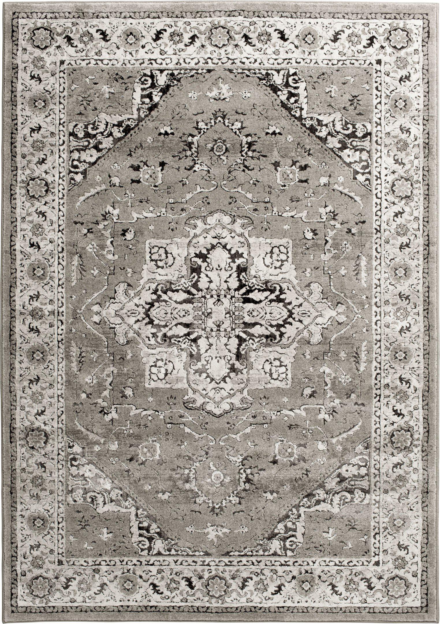 Largo - Heriz - Grey-Area Rug-KM Home-3'3"x5'3"-The Rug Truck