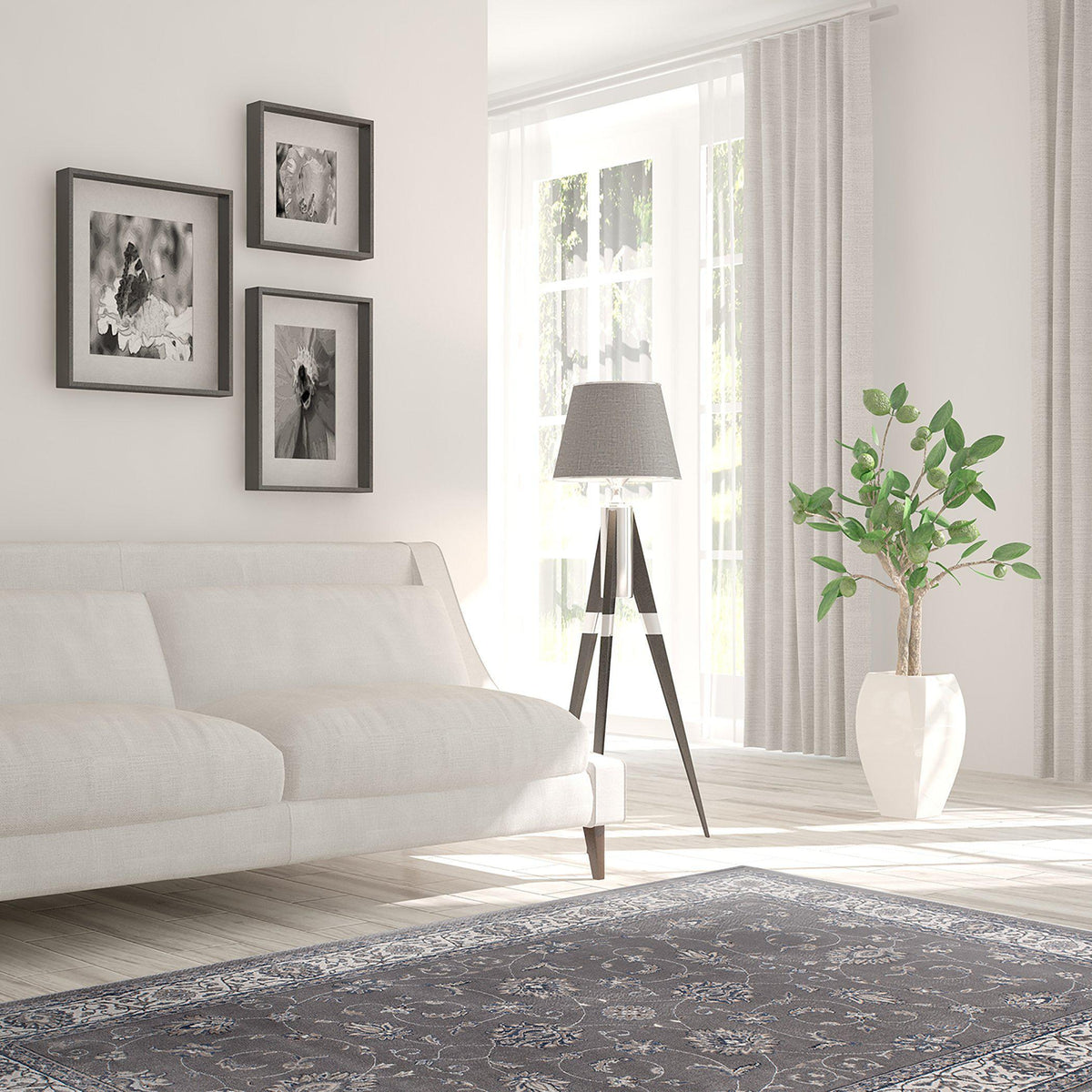 Largo - Isfahan - Grey-Area Rug-KM Home-The Rug Truck