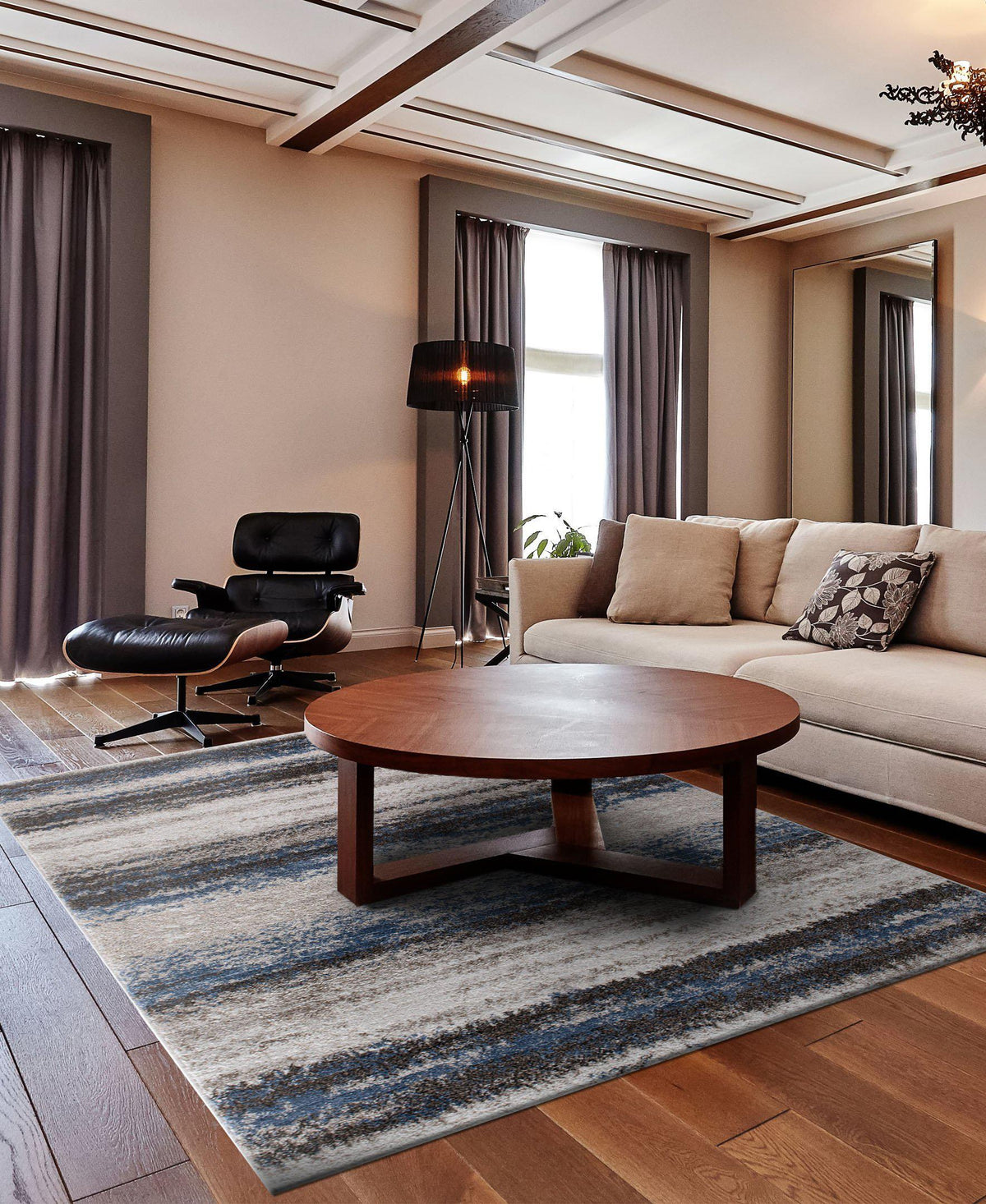 Leisure - Bay - Sea Blue-Area Rug-KM Home-The Rug Truck