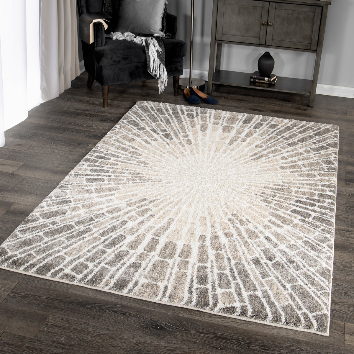 Palmetto Living Mystical Starburst   Natural Area Rug - 7&#39;10&quot; x 10&#39;10&quot;