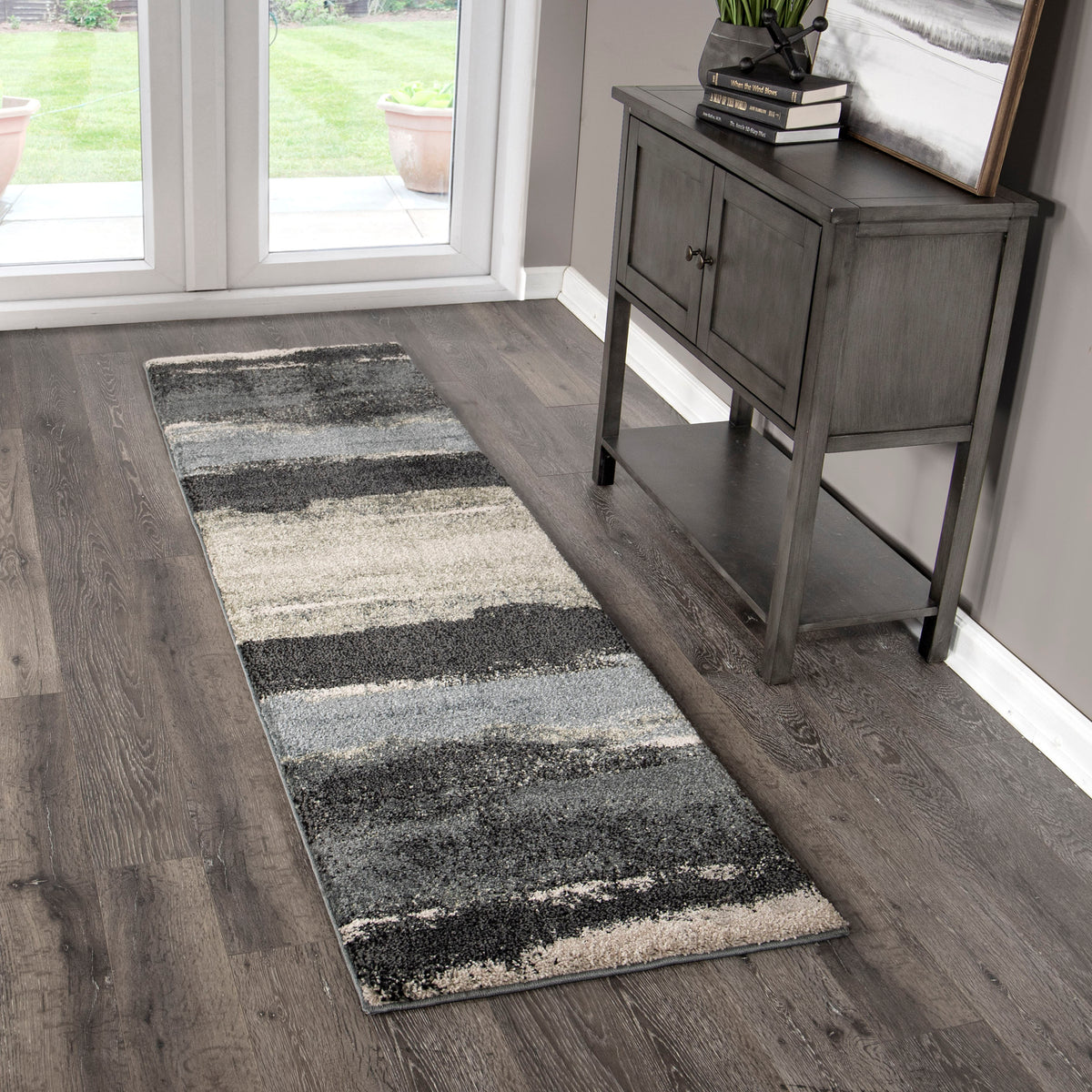 Palmetto Living Mystical Canyon   Muted Blue Area Rug - 2&#39;3&quot; x 8&#39;