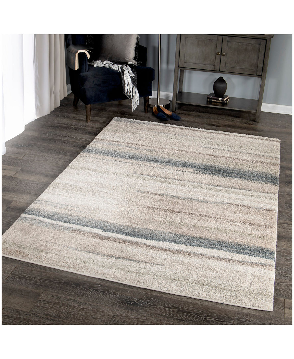 Palmetto Living Mystical Modern Motion   Muted Blue Area Rug - 7&#39;10&quot; x 10&#39;10&quot;