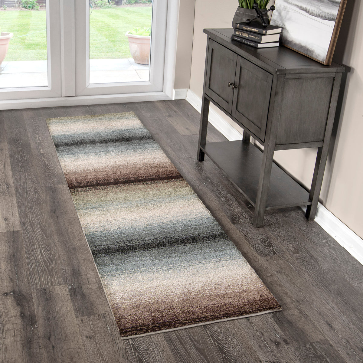 Palmetto Living Mystical Skyline   Muted Blue Area Rug - 2&#39;3&quot; x 8&#39;