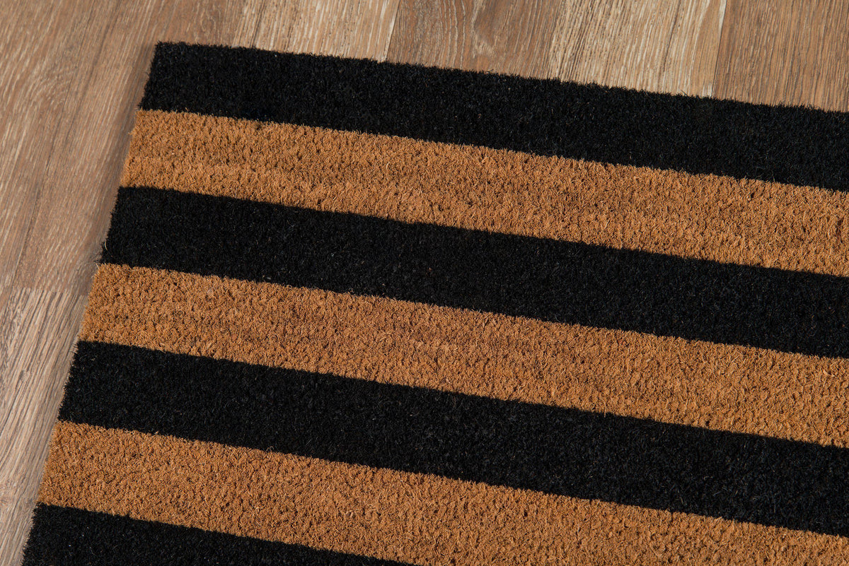 Erin Gates by Momeni Park PAR-2 Stripe Black Area Rug-Area Rug-Momeni-1&#39;6&quot; X 2&#39;6&quot;-The Rug Truck