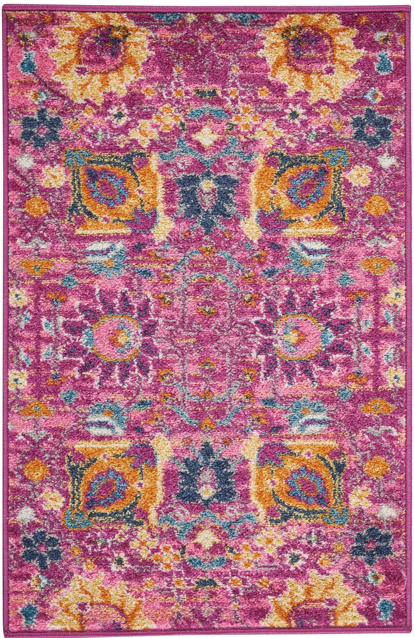 Passion PSN01 Fuchsia Area Rug-Area Rug-Nourison-1'10" x 2'10"-The Rug Truck
