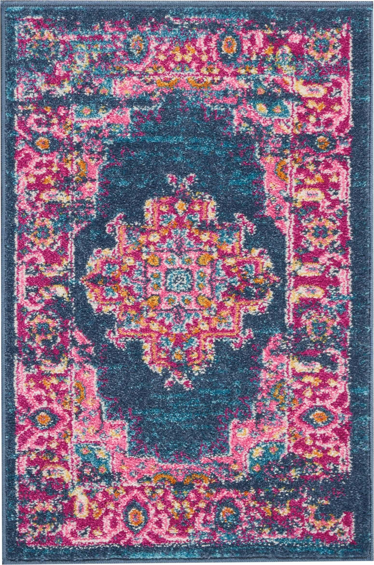 Passion PSN03 Blue Area Rug-Area Rug-Nourison-1'10" x 2'10"-The Rug Truck